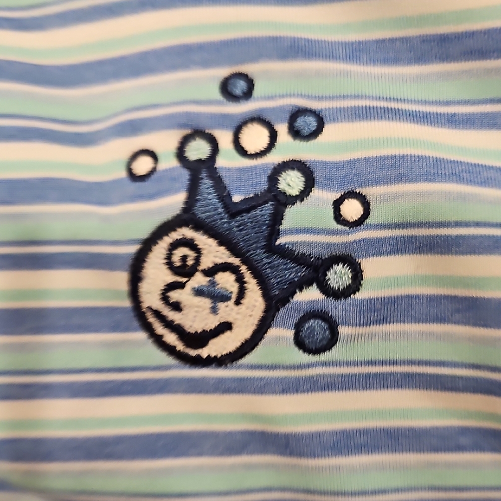 Scotty Cameron RARE Jackpot Johnny Peter Millar Light Blue Striped Polo Shirt - Picture 3 of 4